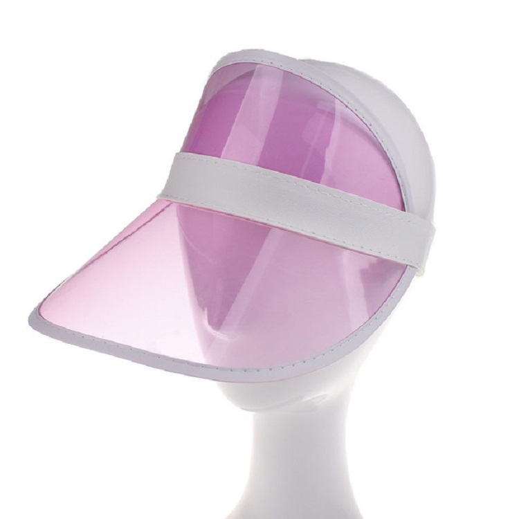 Gorra de visera transparente de PVC exteriores 2 para hombre / mujer (rosa para adultos)