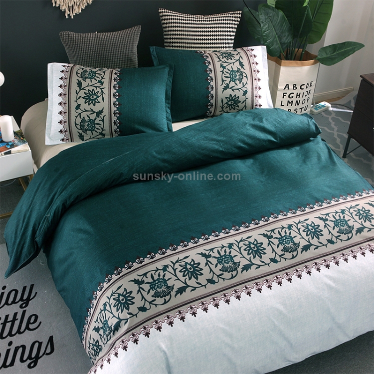 Juegos de ropa de cama de edredón con estampado de funda nórdica, sin  sábanas, tamaño: 150X200 cm-2PCS (azul pavo real)