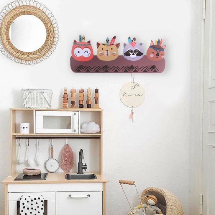 Creative Decorative Coat Hook Cartoon Animal Hanger Free Punching