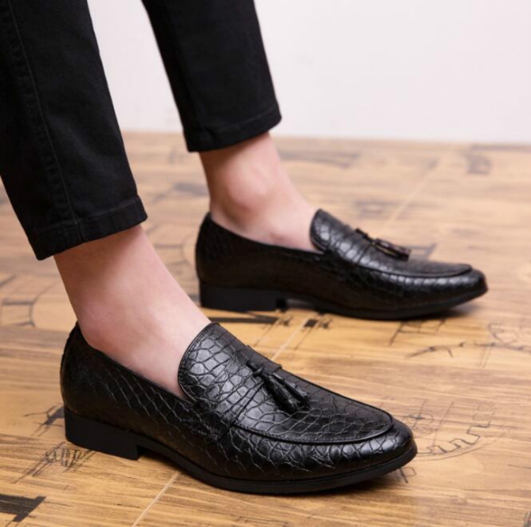 Zapatos para hombre de vestir a punta de moda de para caballero, talla: 47 (negro)