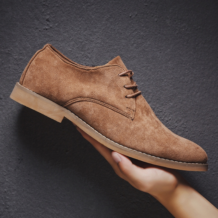 Zapatos casuales de estilo britanico Zapatos de hombre de cuero Oxford de gamuza tamano 42 negro