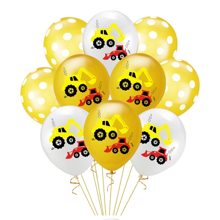 Baubraktor Aufblasbare Luftballons Geburtstag Bagger Fahrzeug Banner  Babyparty Kinder Jungen Geburtstag Partybedarf, Anzug: Anzug Drei