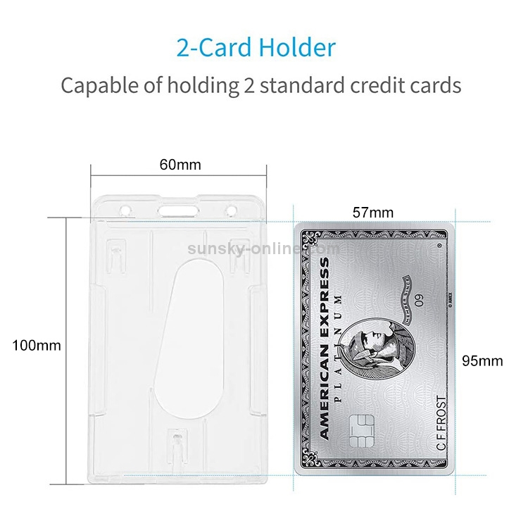 20 PCS Hard Plastic ID Badge Card Holder Integrated Injection Molded  Transparent Double-sided Card Holder