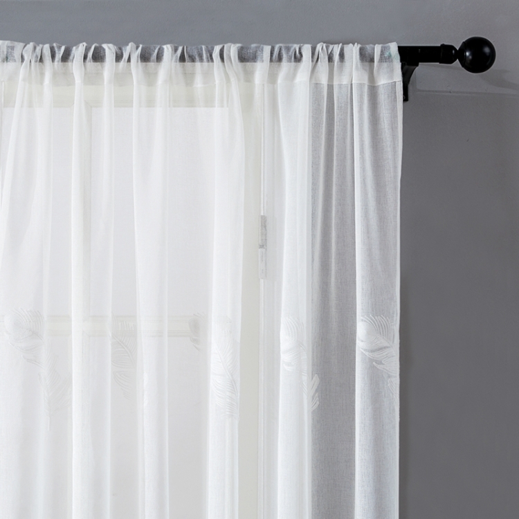 Embroidered Sheer Curtains For Living, What Size Voile Curtains Do I Need