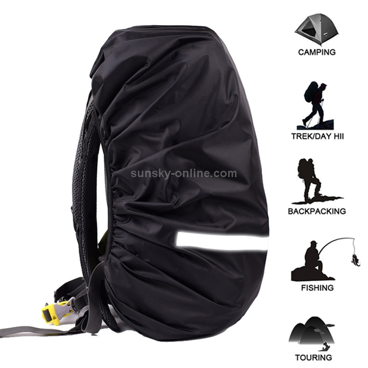 Luz reflectante Impermeable Mochila a prueba de polvo Funda para la lluvia  Bolsa de hombro ultraligera portátil Funda protectora, Tamaño: XS (Negro)