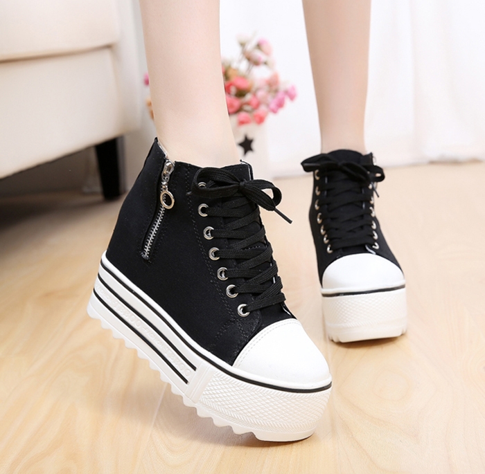 Zapatillas de mujer con plataforma Primavera Verano Zapatos casuales,  Tamaño de zapatos: 35 (Blanco)