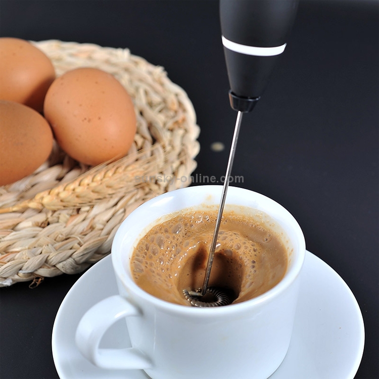 Batidora de huevos eléctrica de mano para cocina, batidora de café con  leche, batidora de acero inoxidable con mango pequeño