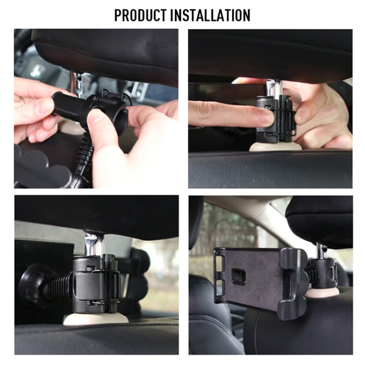 Universal Adjustable Car Tablet Stand Holder Car Seat Back Bracket For 4-11 Inch Tablet(Black) Universal Adjustable Car Tablet Stand Holder Car Seat Back Bracket For 4-11 Inch Tablet(Black)