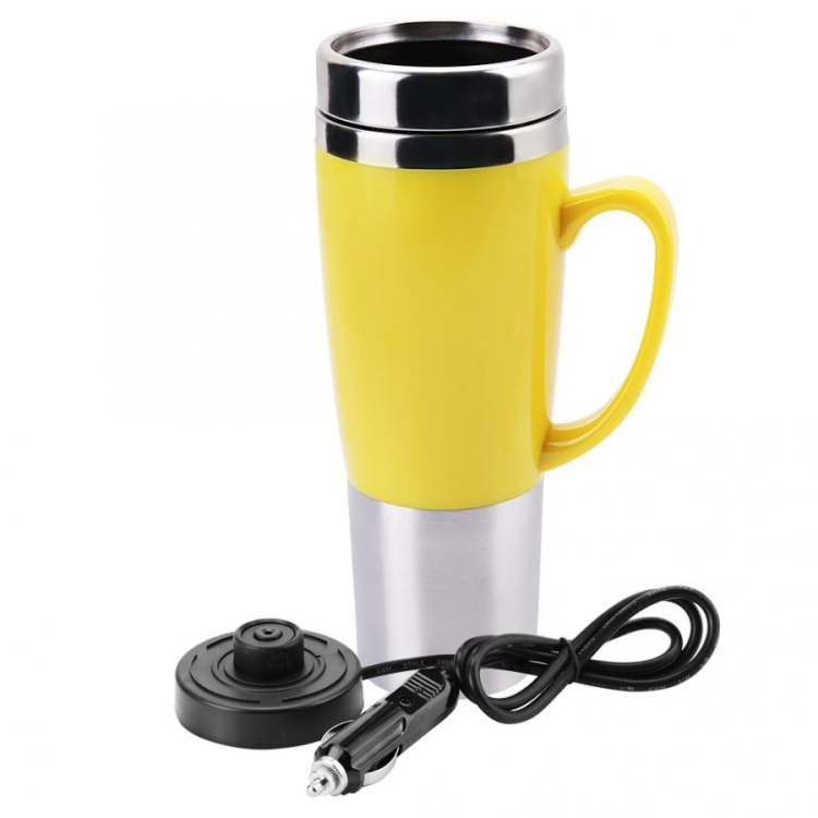 Car Heating Mug 12V 24V Universal Smart Electric Heating Cup Portable  Travel Mug Car Thermos Mug Water Heater Kettle Coffee Cup Color Name:  Black, Ships From: United States