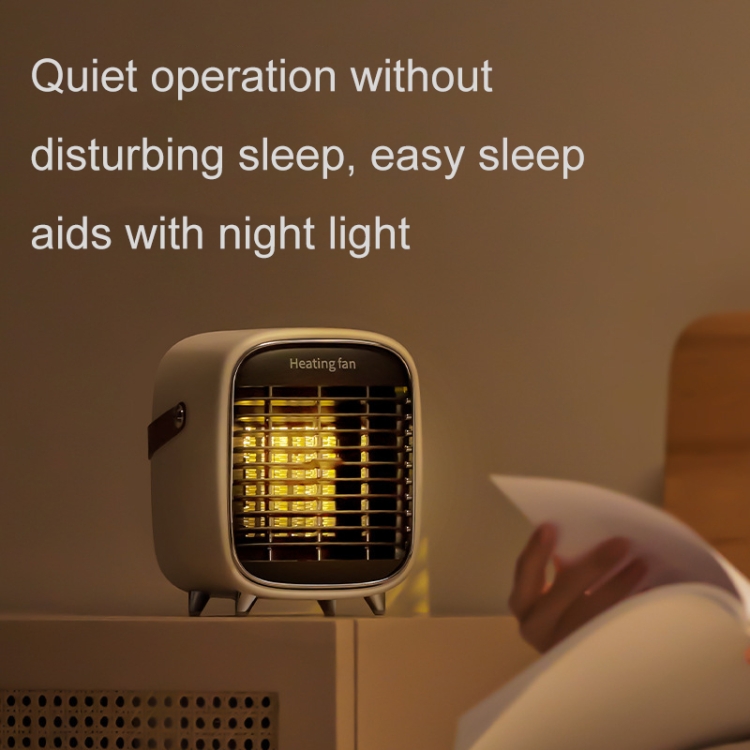 X-02 Home Office Desktop Mini Heater With Night Light, Plug Type:EU Plug(Dark Green) - B5