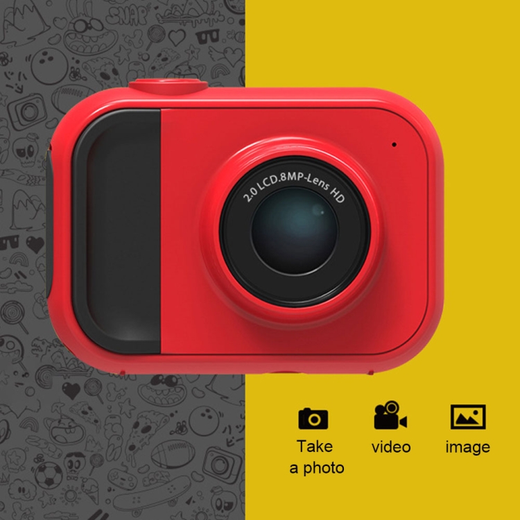 Puzzle para niños, cámara digital para ejercicios con memoria incorporada, lente gran angular de 120 grados (rojo) - 3