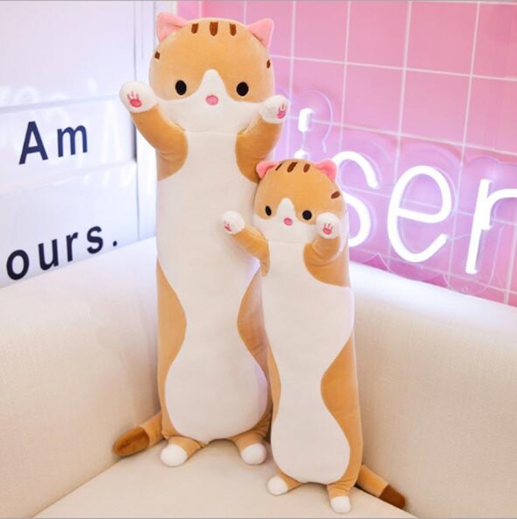 OUKEYI Peluche Mignonne Chat Gris 30.5 Cm - Oreiller Doux Et Câlin Pour Enfants Et Adultes