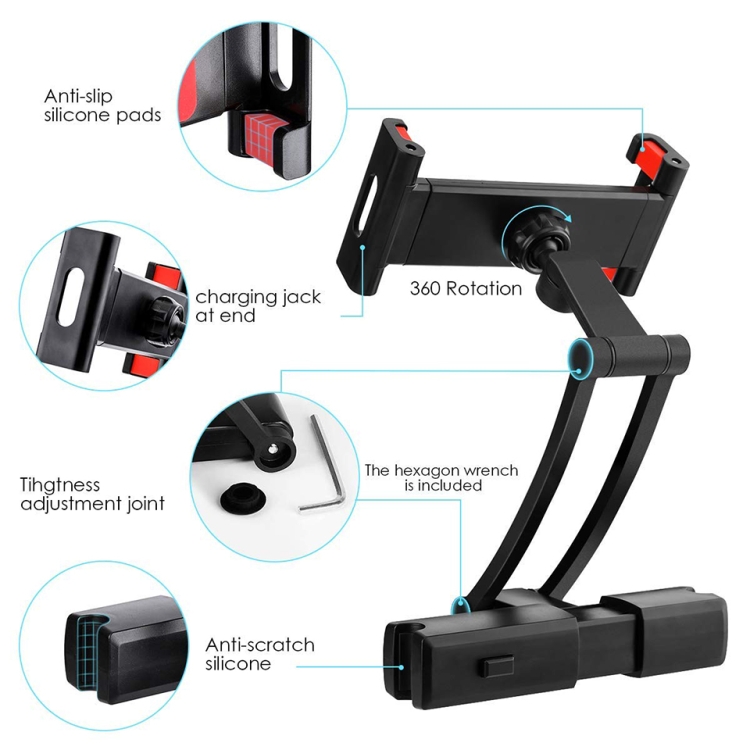 Universal 360 Rotation Holder Bracket Back Seat Car Mount(Red) Universal 360 Rotation Holder Bracket Back Seat Car Mount(Red)