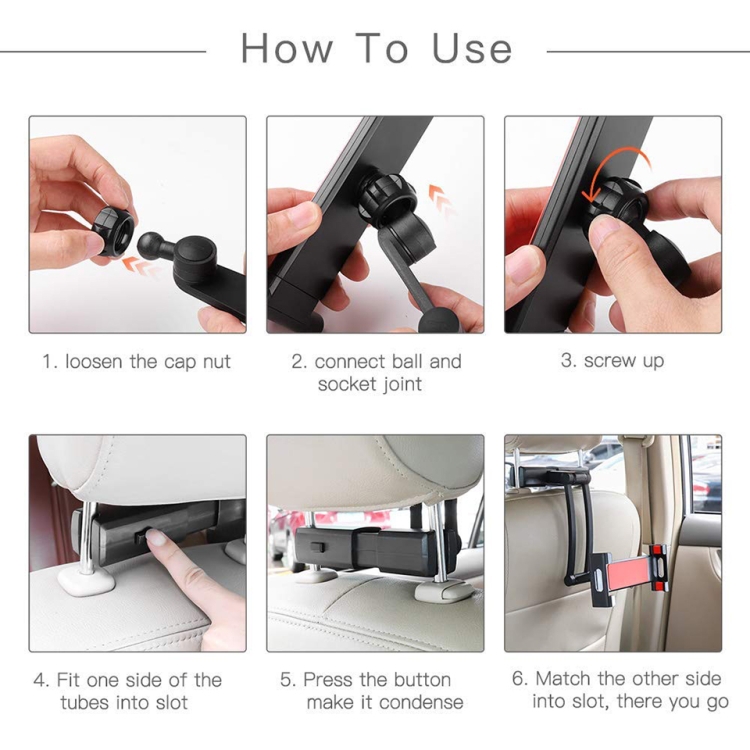 Universal 360 Rotation Holder Bracket Back Seat Car Mount(Red) Universal 360 Rotation Holder Bracket Back Seat Car Mount(Red)