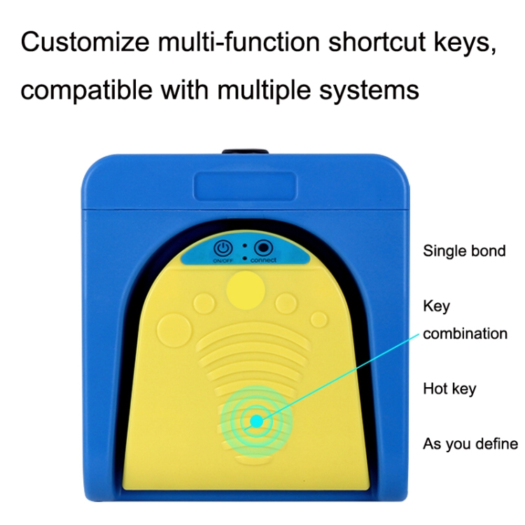 Bluetooth Usb Pedal Bluetooth System-S Para PC - Con Botón Extra, Conexión Inalámbrica/cable USB-C, Configurable Para Atajos De Teclado Control Manos Libres System-S