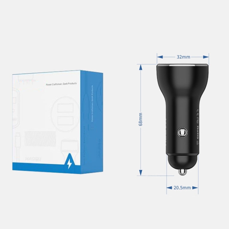 QIAKEY QK505 Dual Ports Fast Charge Car Charger(Black) QIAKEY QK505 Dual Ports Fast Charge Car Charger(Black)