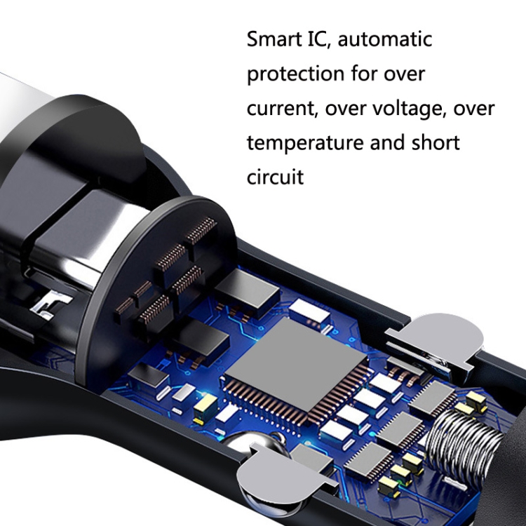 QIAKEY QK505 Dual Ports Fast Charge Car Charger(Black) QIAKEY QK505 Dual Ports Fast Charge Car Charger(Black)