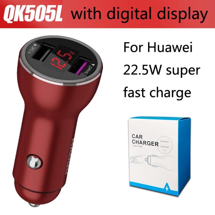 QIAKEY QK505L Dual Ports Fast Charge Car Charger(Red) QIAKEY QK505L Dual Ports Fast Charge Car Charger(Red)