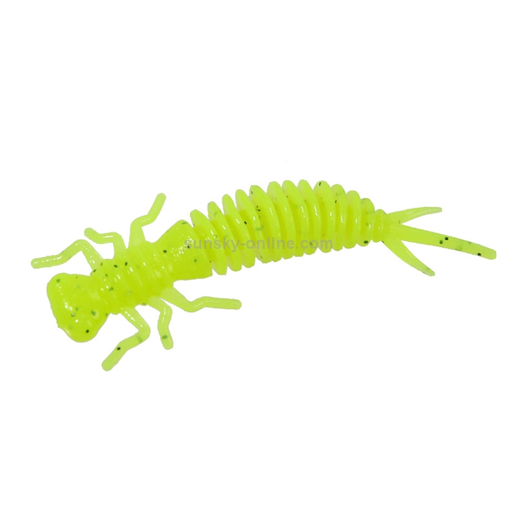 15 piezas de 8 colores, cebo de silicona para larvas, cebo suave, tamaño: 100 mm (verde fluorescente) - 1