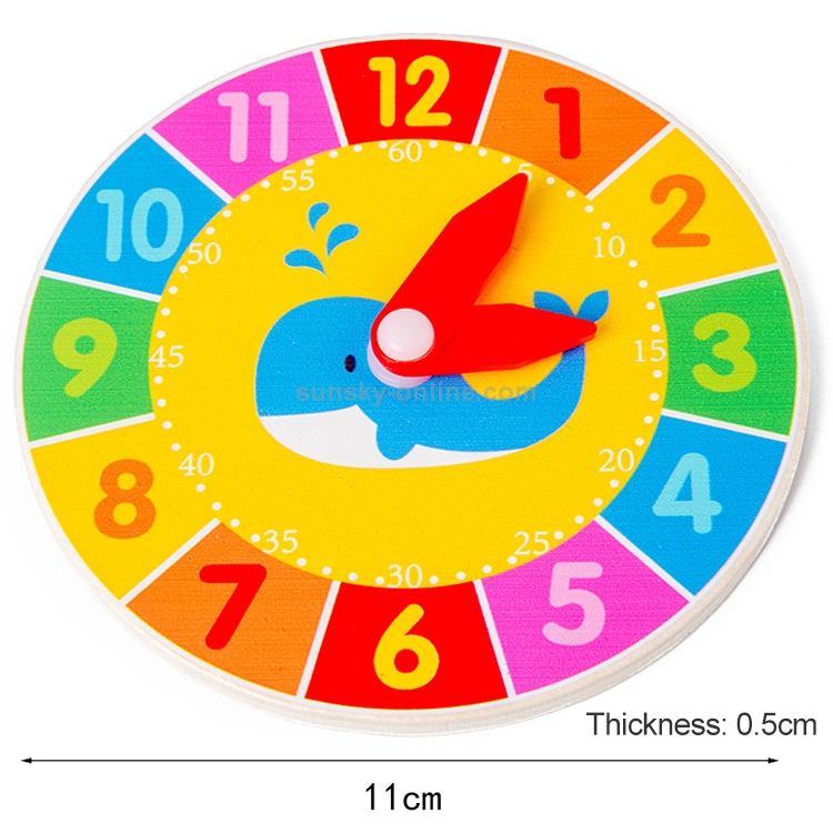 Wooden Colorful Clock Cognition Clocks For Kids Early Preschool Teaching Aids_wk 