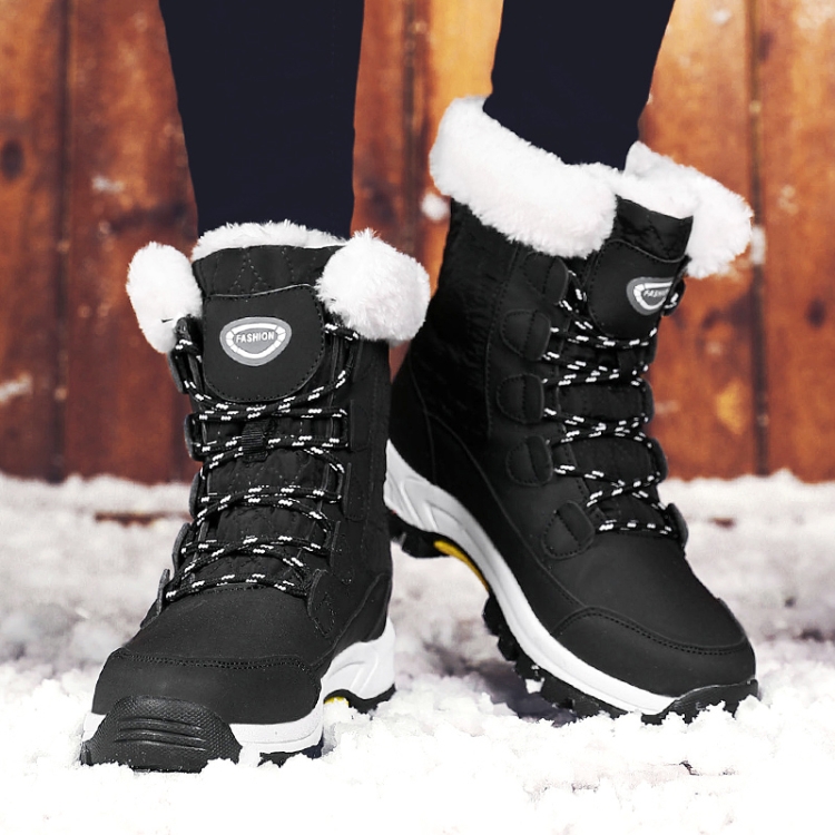 Elemental tribu entrega a domicilio Botas de caña alta más botas de nieve cálidas y gruesas de terciopelo,  tamaño: 38 (negro)
