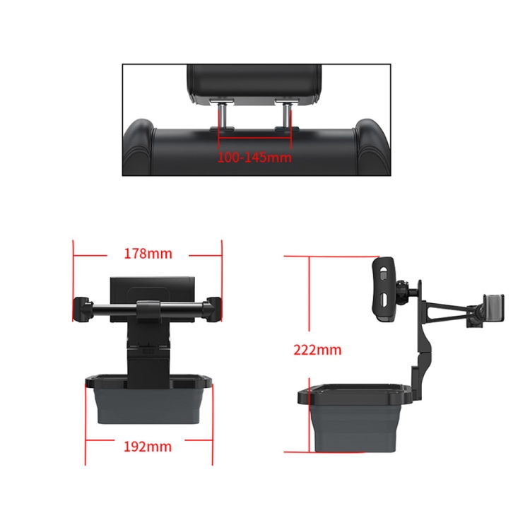 CHZ-12 Car Rear Pillow Telescopic Bracket Car Seat Phone Holder(Dark Gray) CHZ-12 Car Rear Pillow Telescopic Bracket Car Seat Phone Holder(Dark Gray)