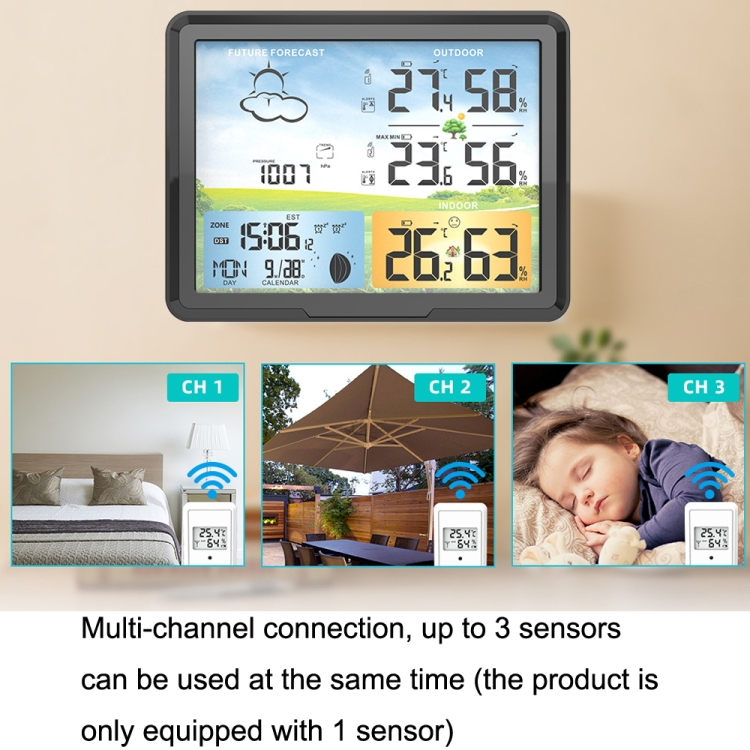 PT20A Color Screen Weather Forecast Radio Clock And Indoor Temperature