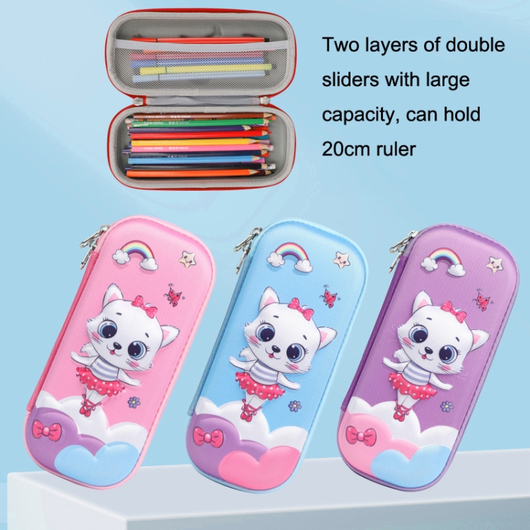 S-888 Elementary School Cartoon EVA Pencil Case Anti-fall 3D Stationery Box Color Random Delivery, Style:Dancing Kitten