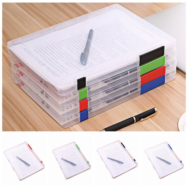 2 Pcs A4 Size Transparent Storage Box Clear Plastic Document Paper 