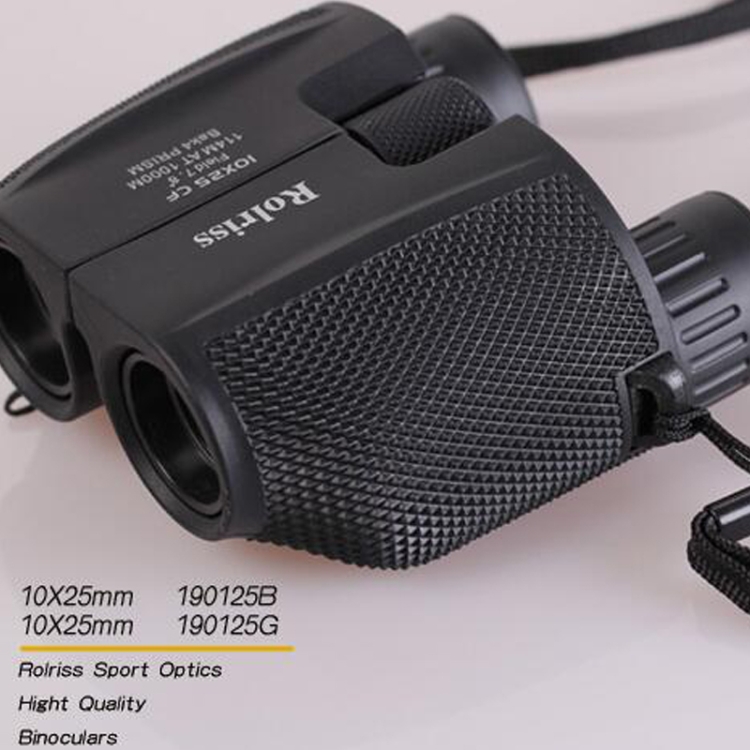 ROLISS 10X25 Télescope binoculaire de poche étanche portable pour sports de  plein air (noir)