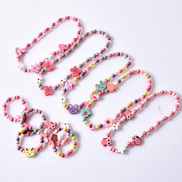 Bracelet for Kids 2PCS /set Lovely Plastic Colorful Cartoon Children Necklace 