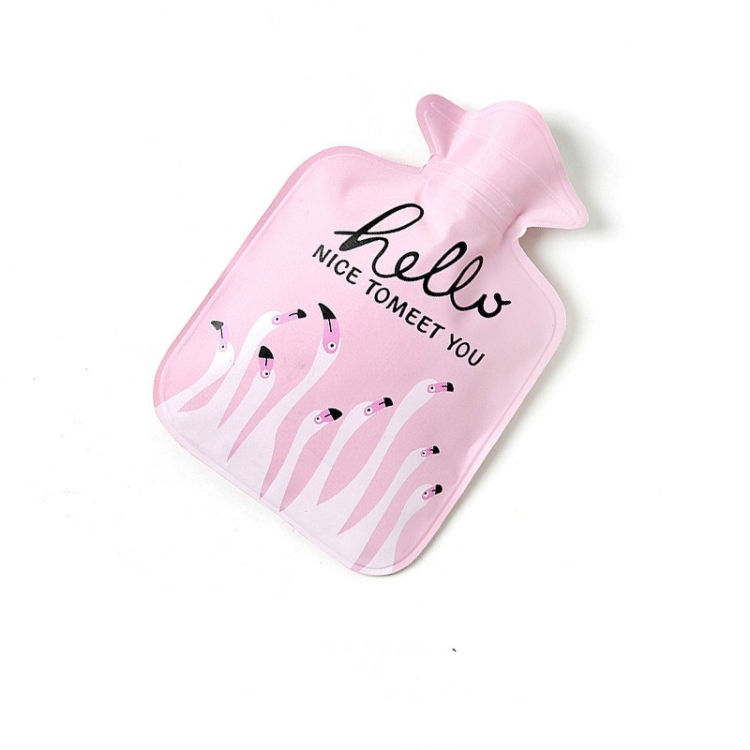 Scaldamani portatile mini borsa per acqua calda a iniezione d'acqua,  colore: fenicottero rosa chiaro