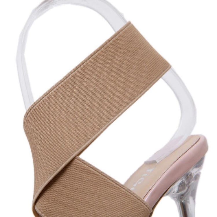 Women Shoes Simple Transparent Lace Up High Heels, Size:37 ...