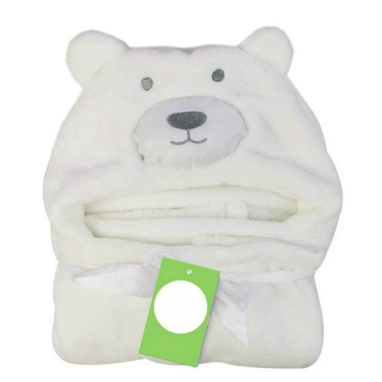 Baby Animal Shape Hooded Cape Bath Towel, Size:100×75cm(White Bear) Baby Animal Shape Hooded Cape Bath Towel, Size:100×75cm(White Bear)