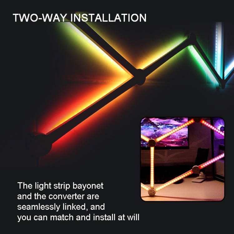 JSK-P22 Smart RGB Mosaic Light Rhythm Light Support Amazon Alexa / Google Assistant /DuerOS UK Plug(Black) - B5