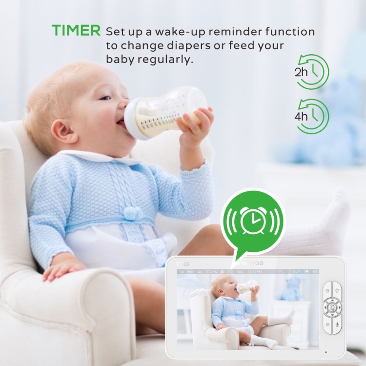 SM70 7 pulgadas 720 x 1080P Monitor inalámbrico para bebés Cámara Monitor de temperatura Audio de 2 vías Enchufe de EE. UU. - B4