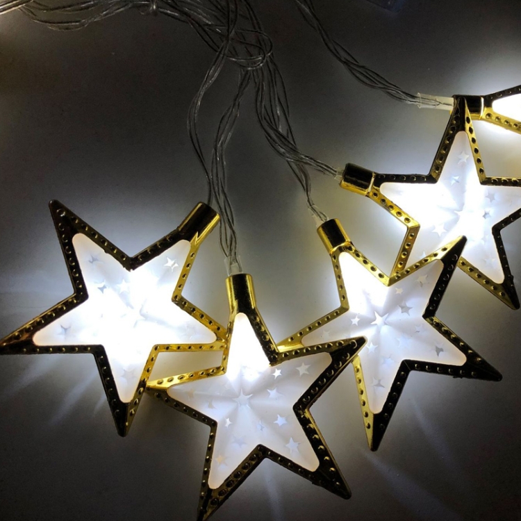 Guirlande lumineuse lune et étoile LED - Doré – Happy Muz Deco