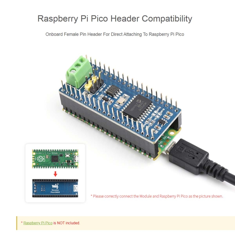 Waveshare สำหรับ Raspberry Pi Pico โมดูล CAN Bus (B), เปิดใช้งานการ ...