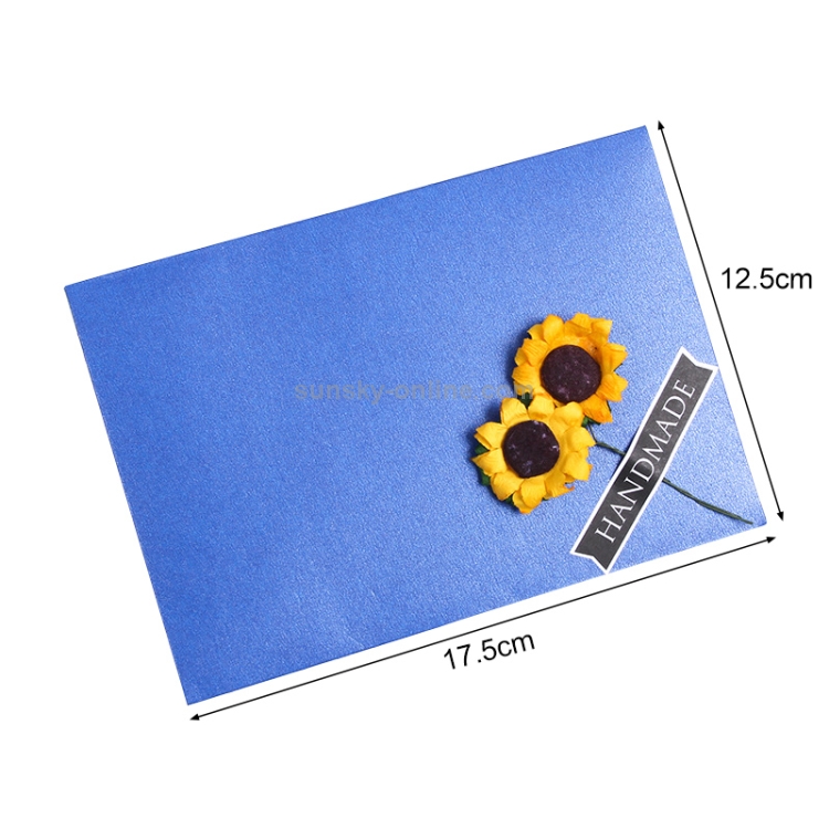 3 sobres de papel perlado creativo carta de invitación de bricolaje carta  de amor postal carpeta de almacenamiento de fotos de 6 pulgadas (girasol  azul)