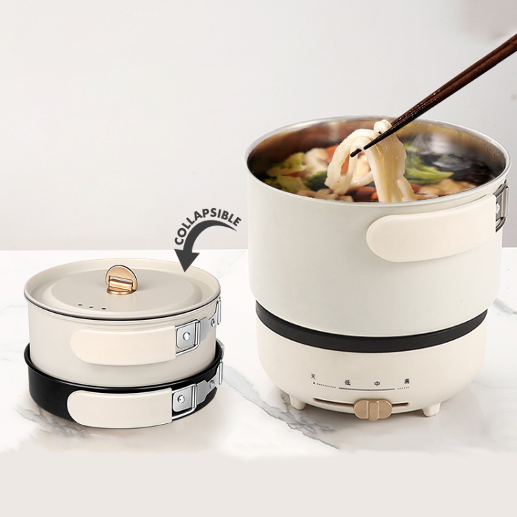 Electric Split Cooking Pot Foldable Multicooker Frying Pan Hotpot Steamer  Rice Cooker Soup Maker Water Boiler Travel 