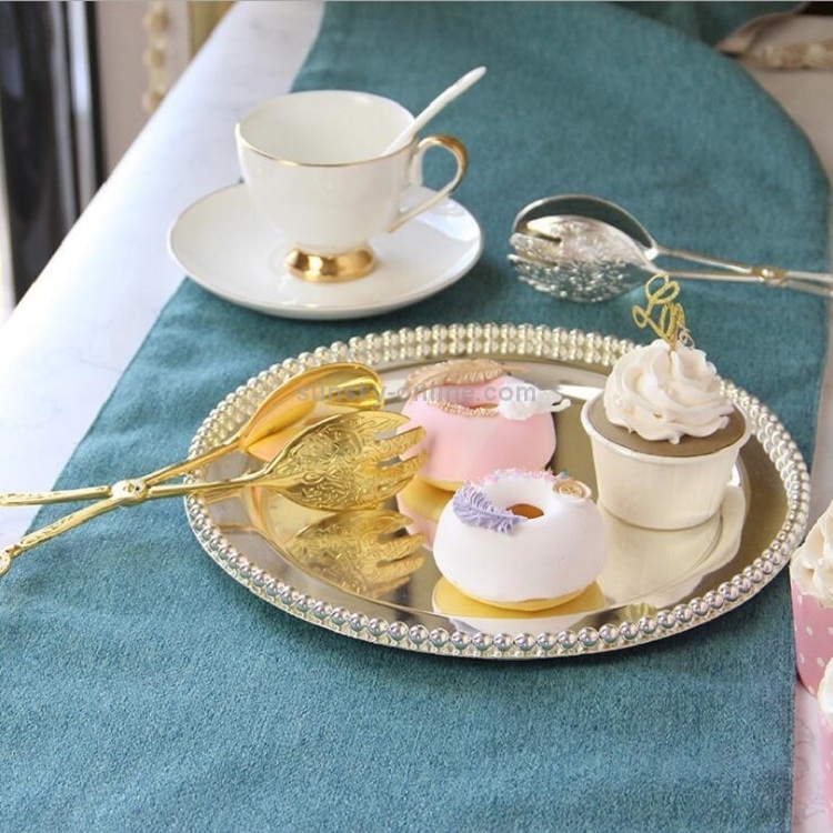 Retro Zinc Alloy Cutlery Cake Fruit Dessert Salad Clip(Round Head Silver  Clip)