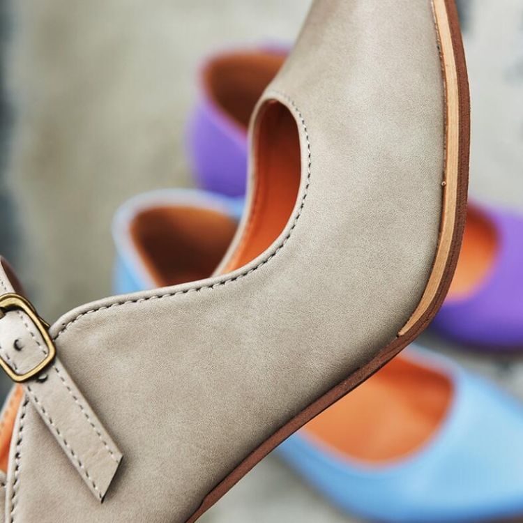 Women Shoes Plus Size Double Buckle Heel Heels, Size:40(Purple)