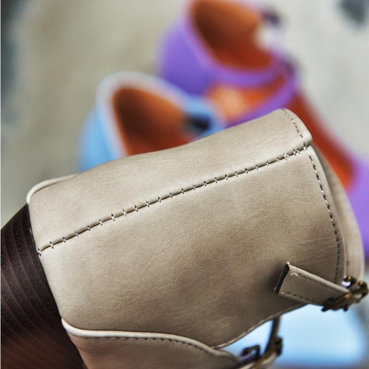 Women Shoes Plus Size Double Buckle Heel Heels, Size:40(Purple)