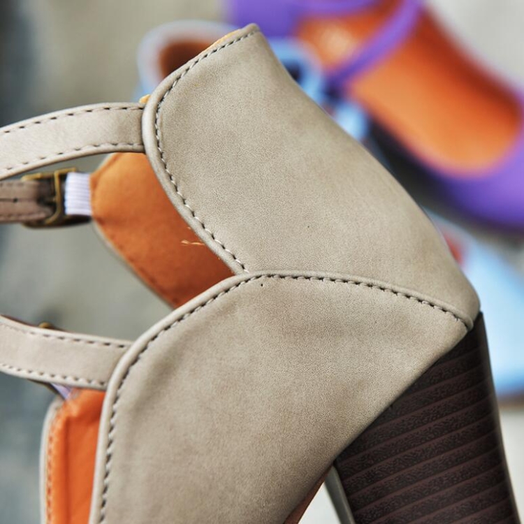 Zapatos de mujer Tallas grandes Tacones de doble hebilla, Talla: 43 (Gris)