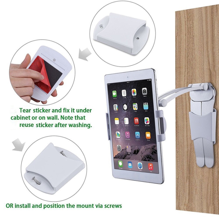 Multifunctional Mobile Phone Tablet Wall Hanging Desktop Aluminum Alloy Holder with Wall Base(Silver Gray) Multifunctional Mobile Phone Tablet Wall Hanging Desktop Aluminum Alloy Holder with Wall Base(Silver Gray)