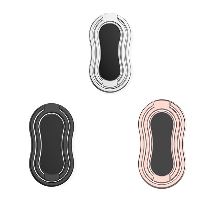 Metal Car Mobile Phone Folding Bracket Ring Buckle Paste Bracket,Style: Gourd(Black) Metal Car Mobile Phone Folding Bracket Ring Buckle Paste Bracket,Style: Gourd(Black)