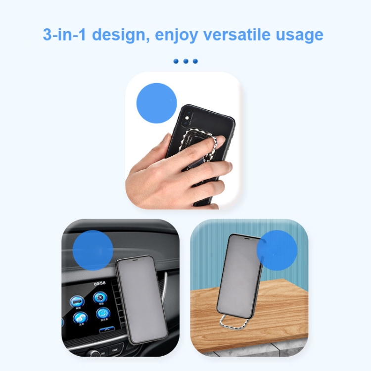 Metal Car Mobile Phone Folding Bracket Ring Buckle Paste Bracket,Style: Gourd(Black) Metal Car Mobile Phone Folding Bracket Ring Buckle Paste Bracket,Style: Gourd(Black)