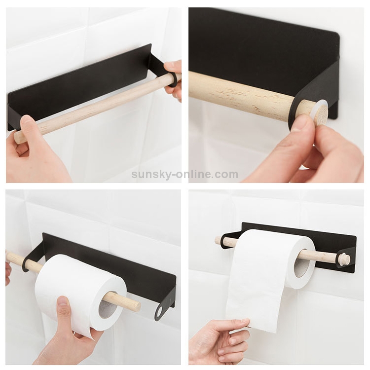 Roll Paper Towel Storage Rack Hanging Non-perforated Wall-mounted Kitchen  Bathroom