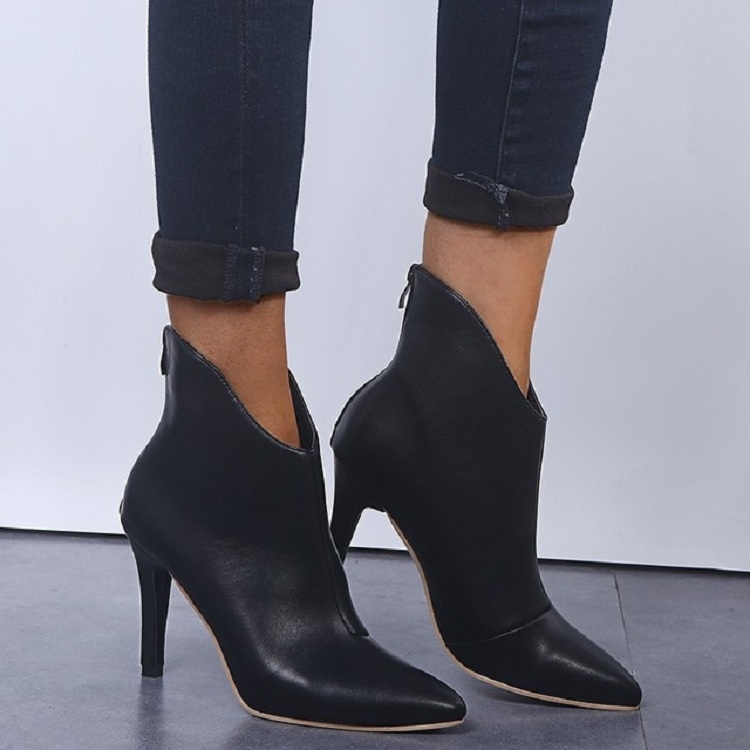 Zapatos de mujer Tacones altos en punta de cuero, Talla: 40 (Blanco)