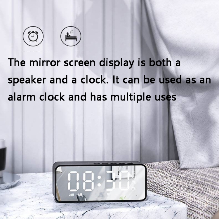G50 AI Intelligent Voice Control Mini Mirror Alarm Bluetooth Speaker Support TF Card(Black) G50 AI Intelligent Voice Control Mini Mirror Alarm Bluetooth Speaker Support TF Card(Black)